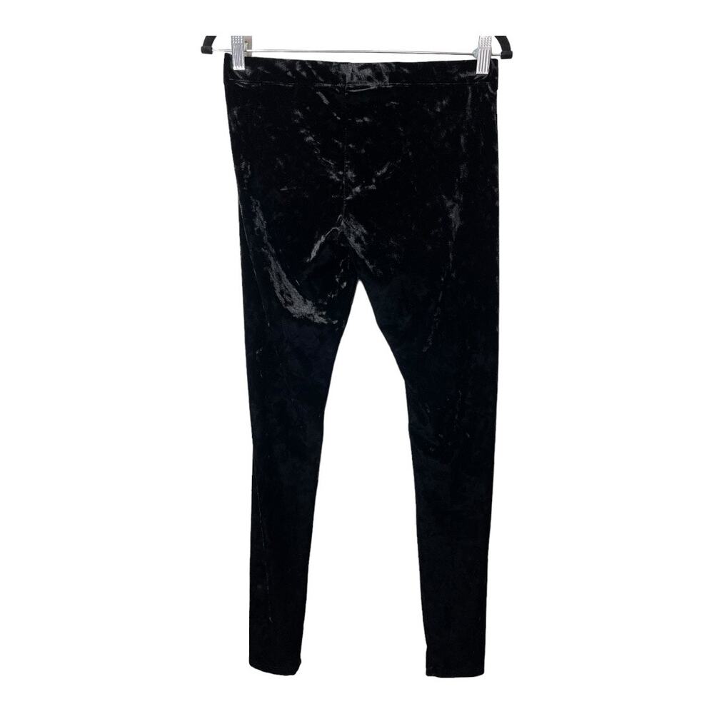 Nordstrom Crushed Velvet Legging Pants Sz Medium Black Womens Velour